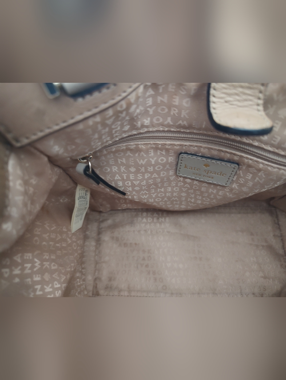 kate spade Two-Tone Taupe & White Structured Top-Handle Crossbody - Picture 10 of 12